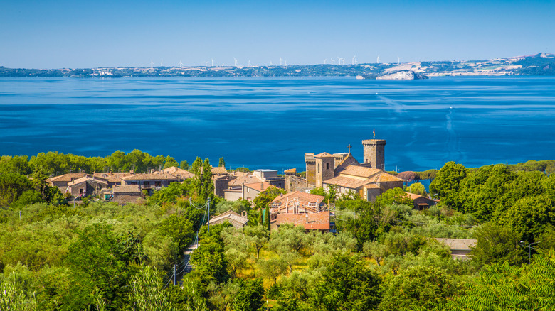 Lake Bolsena and buildings