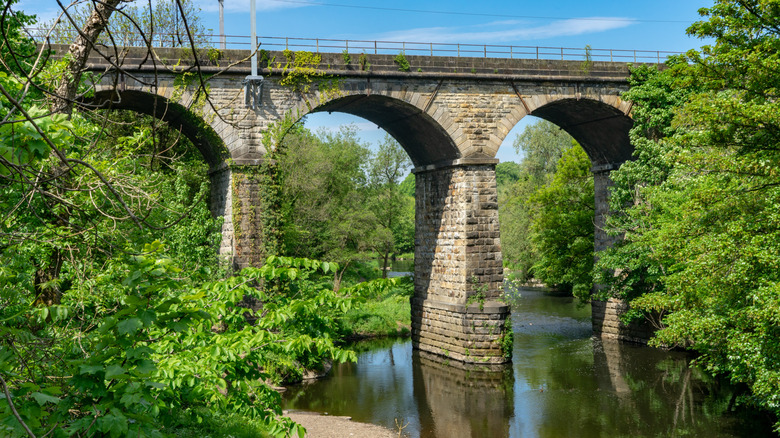 Aqueduct bridge over river in Scotland
