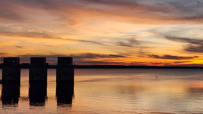 Sunset over Lake Murray near Prosperity