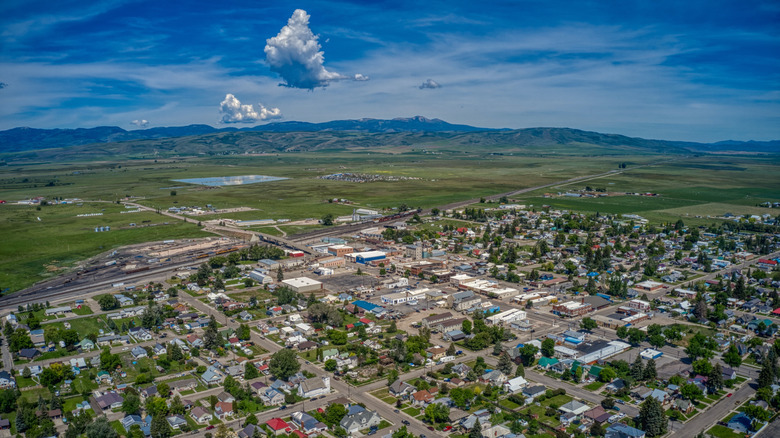 Aerial of vibrant countryside surrounding Montpelier