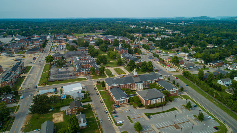 Drone view of Tennessee Tech campus
