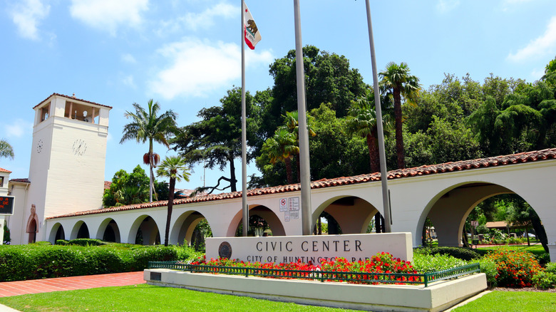 Outside Huntington Park Civic Center in California