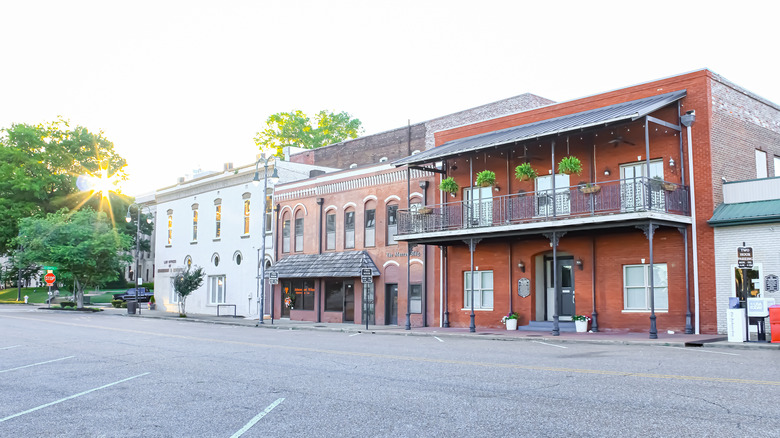 Colorful facades in downtown Jackson, Tennessee