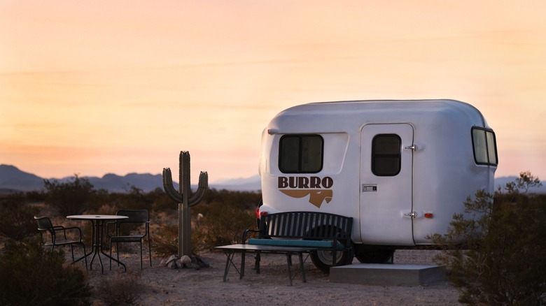 Vintage Trailer glampground at Tarantula Ranch Vineyard near Death Valley