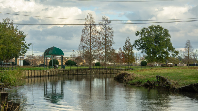 Bayou running through Jambalaya Park in Gonzales