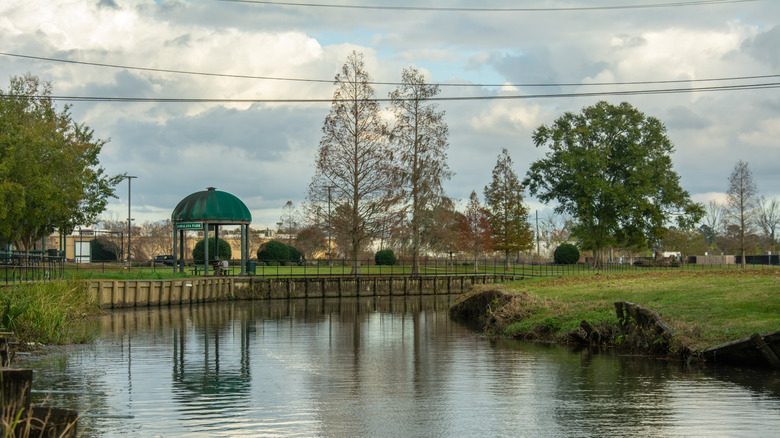 Bayou running through Jambalaya Park in Gonzales