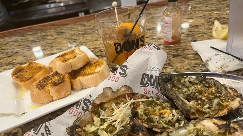 Plates of food at Don's Seafood in Gonzales