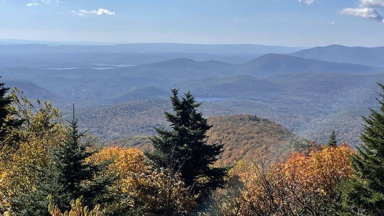 Scenic view of the rolling escarpments of the Catskills in Indian Head Wilderness