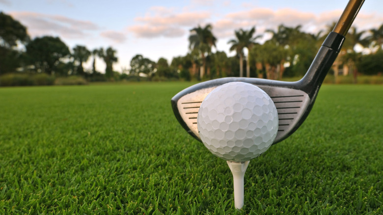 Golf course in Florida at Sunset