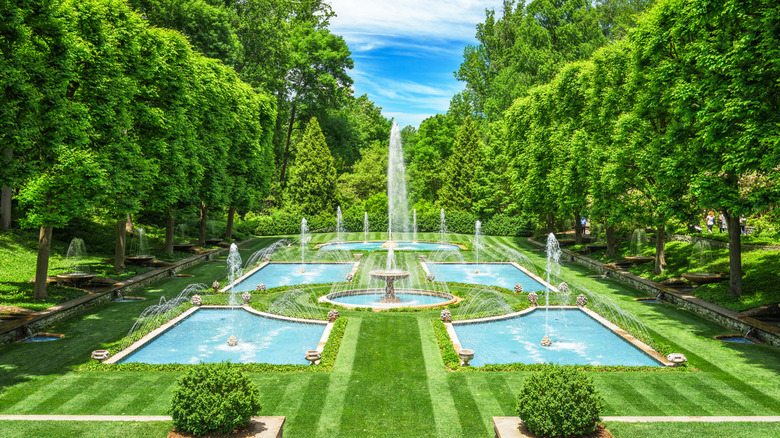 Formal gardens and fountains at Longwood Gardens