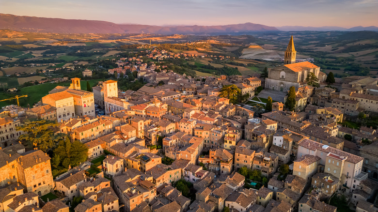 Todi in Umbria, Italy from above