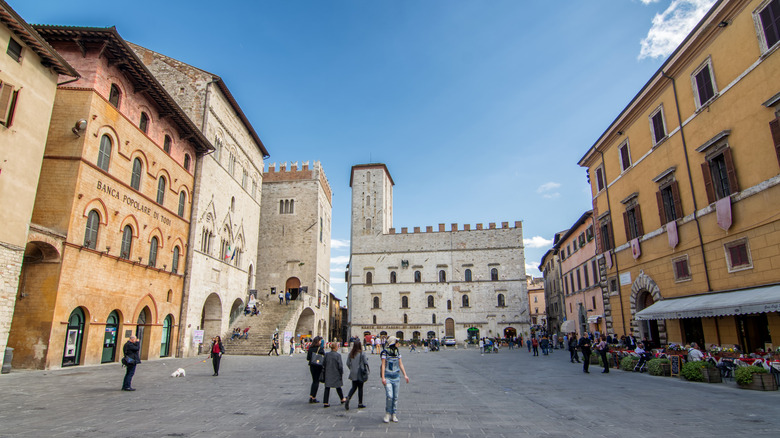 The main square, Piazza del Popolo, in Todi, Italy