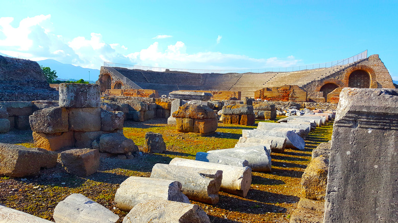 Roman ruins at Minturnae Archaeological Park near Castelforte