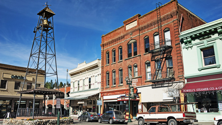 Downtown Placerville buildings and bell tower