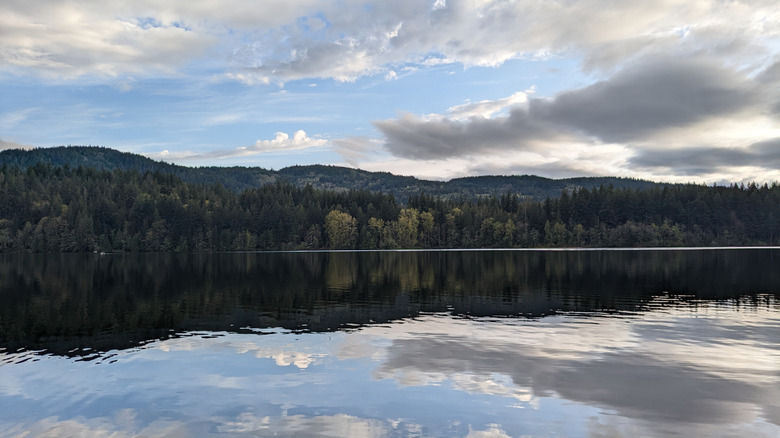 cloudy view on lake padden