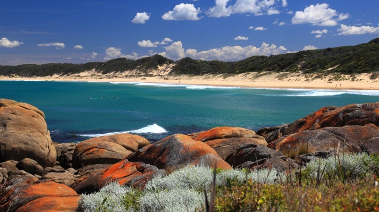 Blue water and rocks at Cape Conran Coastal Park