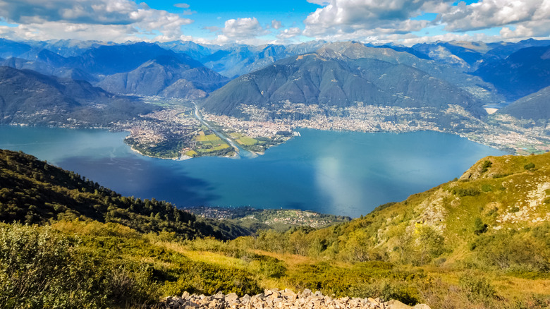 Lake Maggiore from nearby hillside