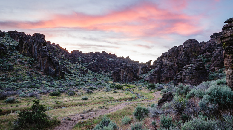 The Little City of Rocks near Gooding, Idaho at sunset