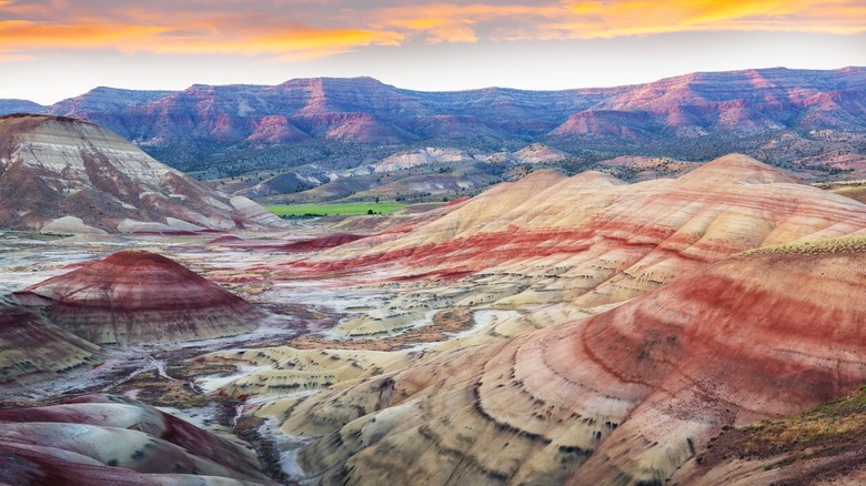 Aerial view of the Painted Hills in Oregon
