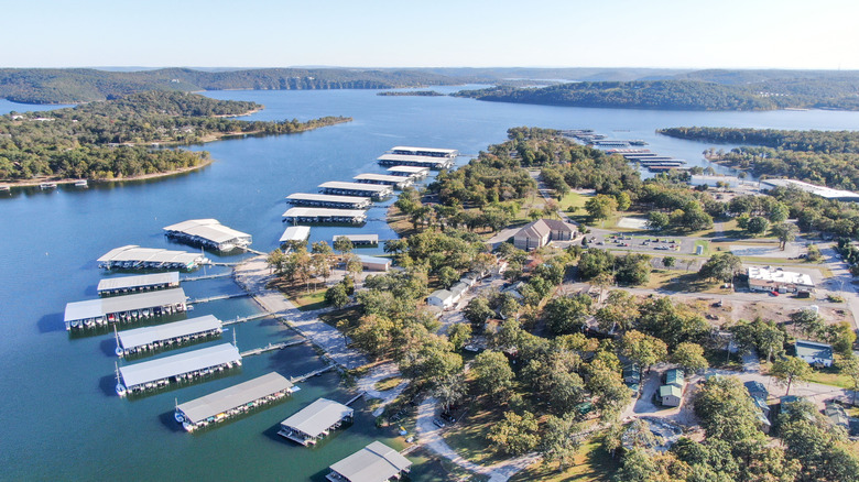 Aerial view of Kimberling City Marina