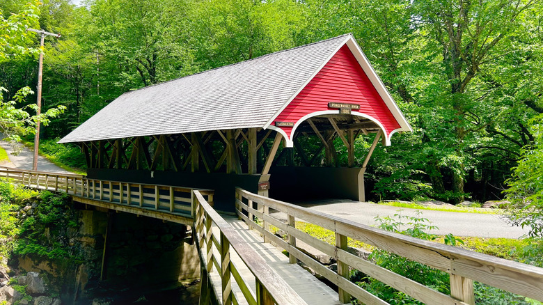 Flume Covered Bridge in Franconia Notch State Park, New Hampshire