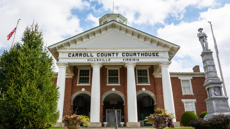 The Carroll County Courthouse building in Hillsville, Virginia