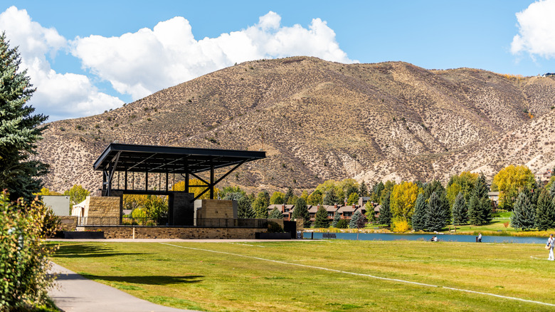 A large field in a park in Avon, Colorado