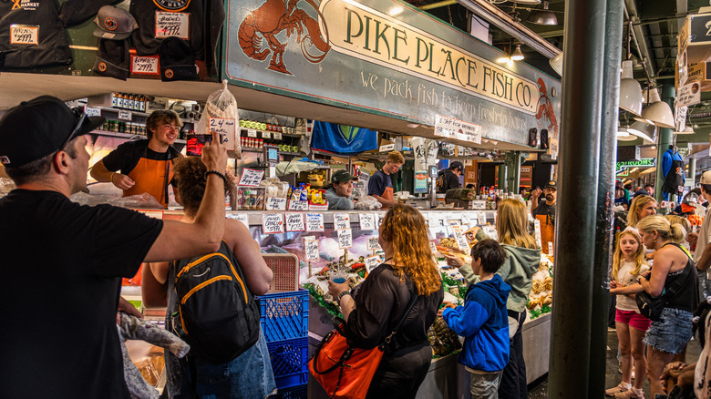 Indoor photo of Pike Place Fish Company at Pike Place Market in Seattle
