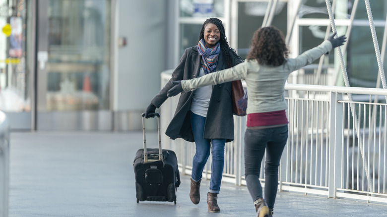 Person being picked up at the airport