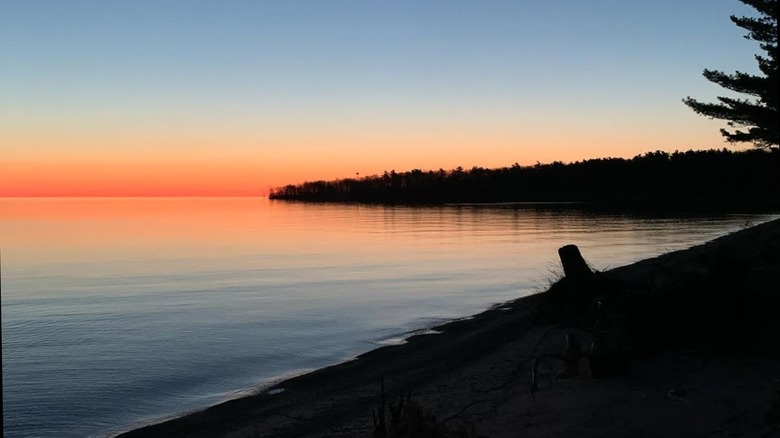 Sunset over Lake Michigan from Chambers Island