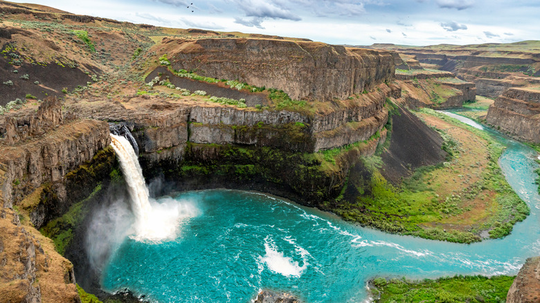 The Palouse Falls and Canyon in the Palouse Falls State Park Heritage Site, Washington State