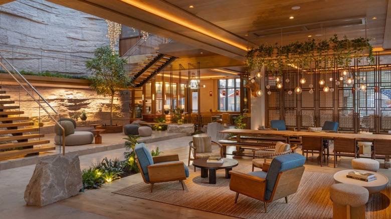 Rock Wall Lobby entrance at the Compton Hotel in Bentonville, Arkansas