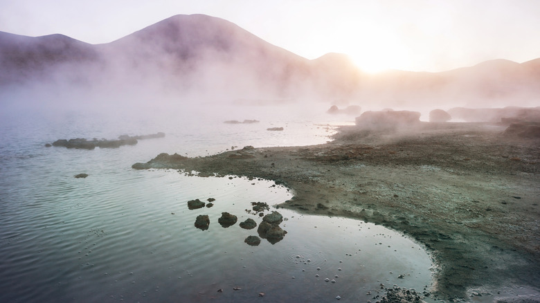 Natural hot spring in the Atacama Desert in Chile