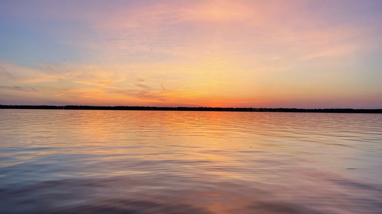 A beautiful sunset sets over Lake Erie in Pennsylvania