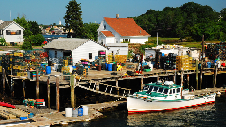 Lobster boat docked in Portsmouth, NH