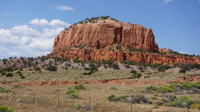 View of Fort Garland landscape in Colorado on clear day