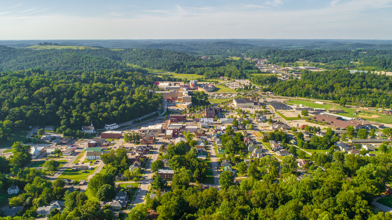 Aerial view of French Lick, Indiana