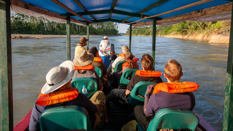Tourists at Manu river