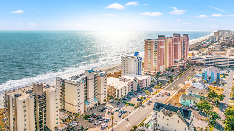 An aerial view of Myrtle Beach's coastline