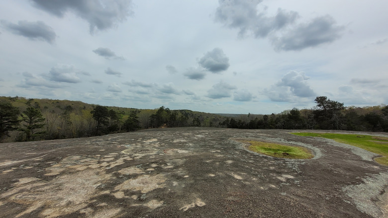 Forty Acre Rock Heritage Preserve in South Carolina on a cloudy summer day
