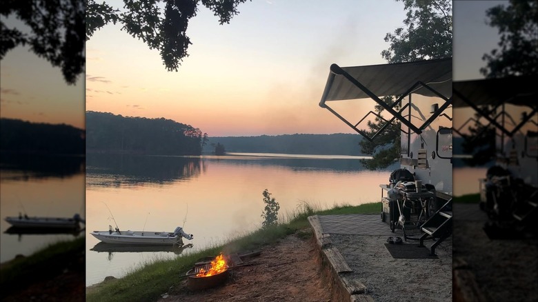 An RV site at the park