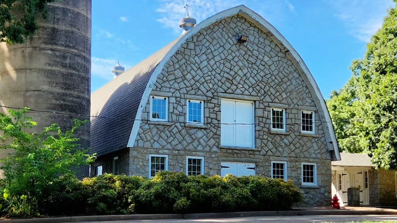 The granite barn at the Governor's School, where the John de la Howe Forest interpretive trail begins