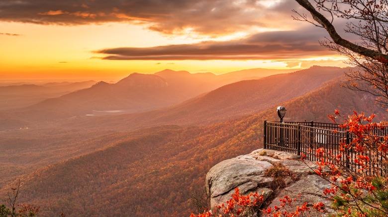 A sunset view of Table Rock State Park, South Carolina