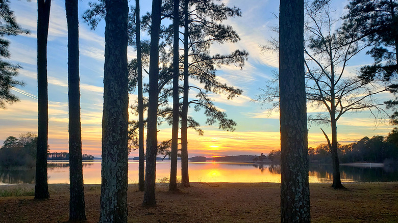 Sunset over Lake Thurmond in South Carolina