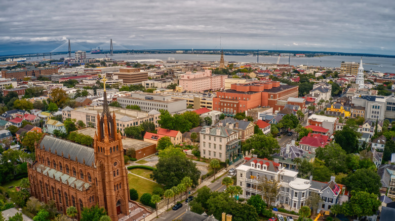 Aerial view of Charleston South Carolina