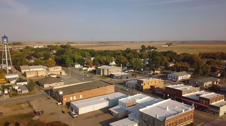 City buildings and water tower in Elk Point, South Dakota
