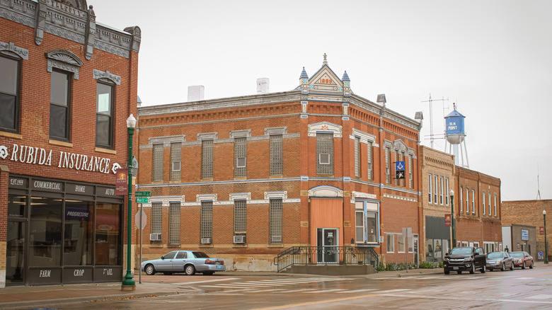 Brick buildings on the Main Street in Elk Point