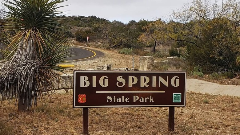 A sign for Big Spring State Park