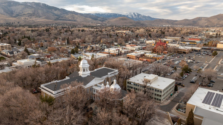 Aerial view of the Nevada State Capitol Building