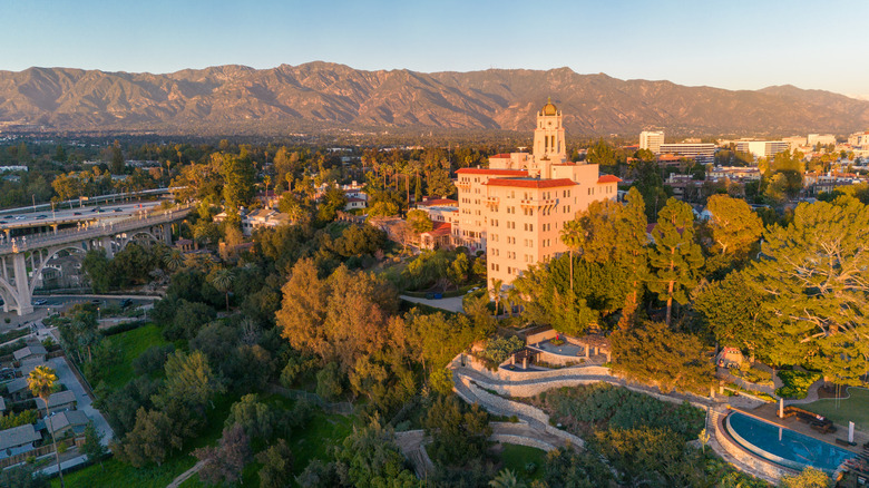Aerial view of Pasadena City Hall
